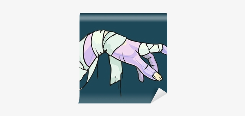 Scary Halloween Illustration Of A Mummy Hand Wall Mural - Illustration, transparent png download