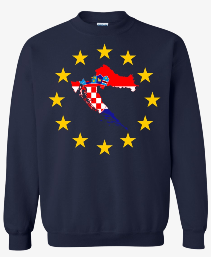 Croatia Map Inside European Union Eu Flag T-shirt - Shirt, transparent png download