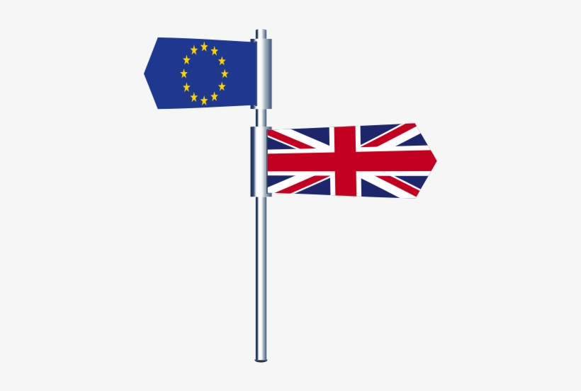 Eu And Uk Flags On A Pole Graphic - Union Jack Bag, transparent png download