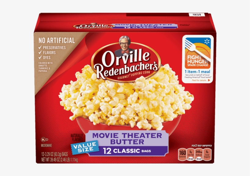 75 For Orville Redenbacher's® Microwaveable Popping - Orville Redenbacher Butter Popcorn Nutrition, transparent png download