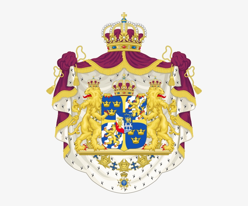Coat Of Arms Of Sweden - Coat Of Arms Two Lions, transparent png download