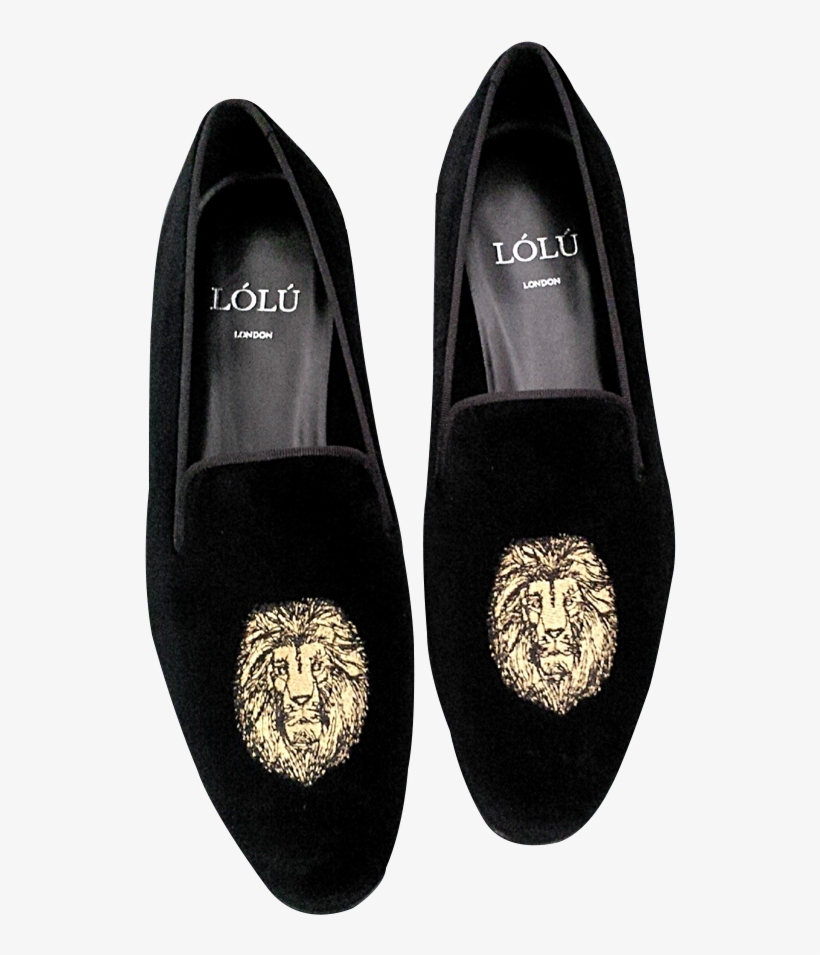 Black Slippers With Lion Crest - Slip-on Shoe, transparent png download