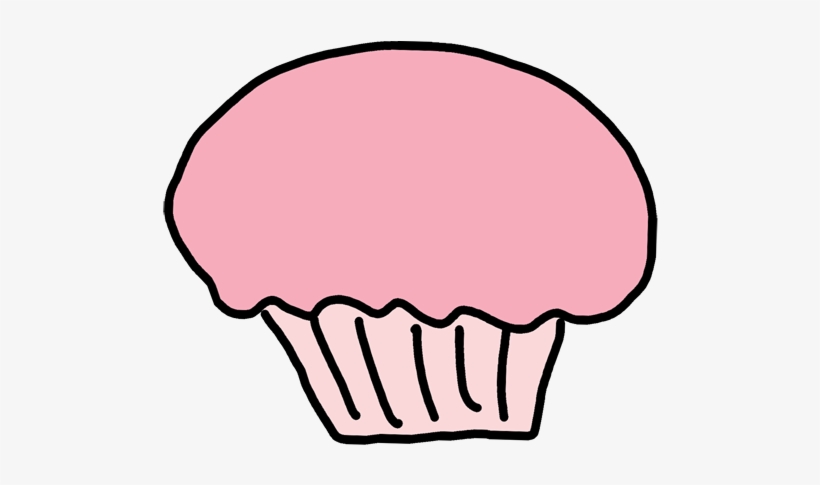 Pink-cupcake - Pink Clipart Black And White, transparent png download