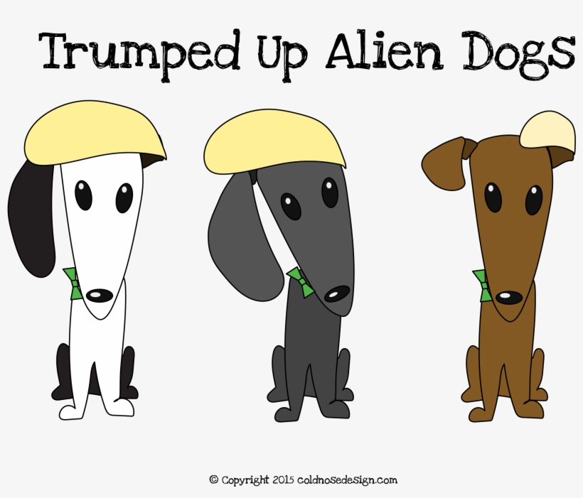 Alien Dogs With Donald Trump Hair - Holidays With The Aliens Note Cards, transparent png download