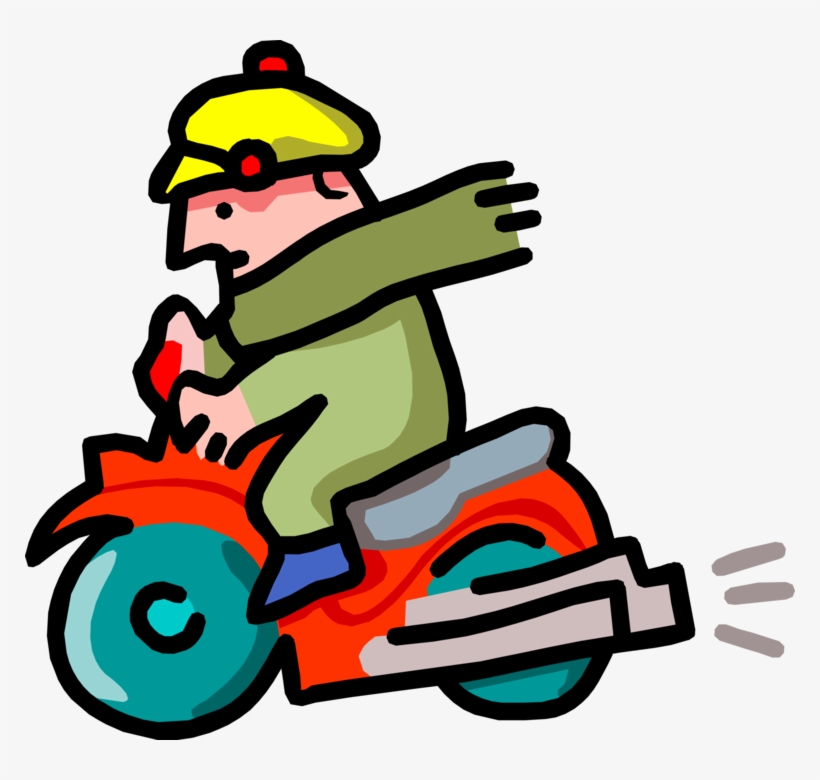 Vector Illustration Of Motor Scooter Motorcycle And - Illustration, transparent png download