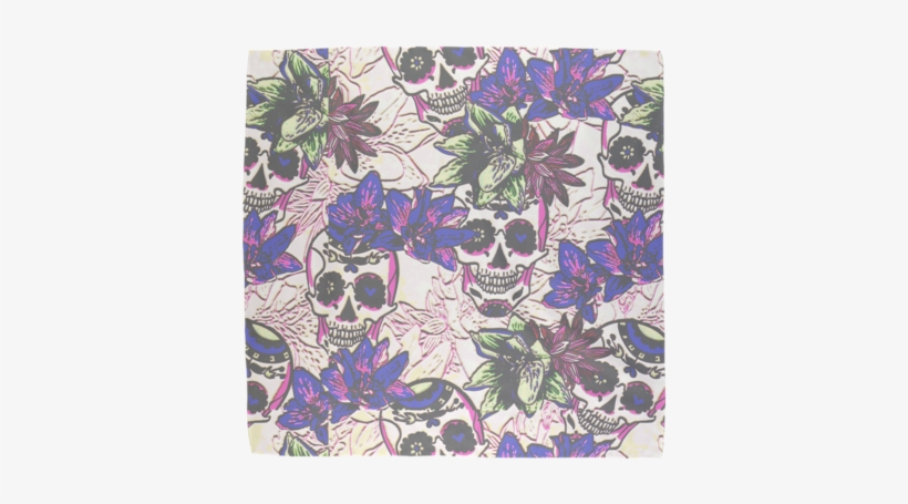 Series 1 Skull 6 ﻿sublimation Bandana - Rnk Shops Sugar Skulls & Flowers Wallpaper Sample), transparent png download