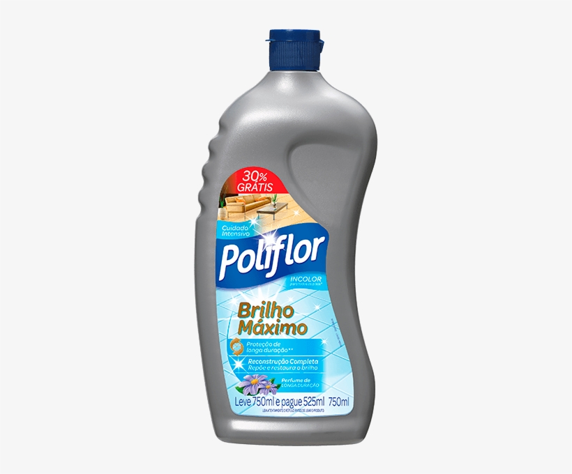 Cera Líquida Poliflor Brilho Máximo Incolor 750ml - Cera Poliflor, transparent png download