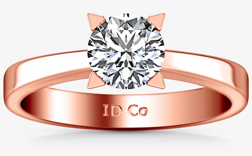 Solitaire Engagement Ring Icon 14k Rose Gold - Solitaire Diamond Engagement Ring Icon 14k Rose Gold, transparent png download