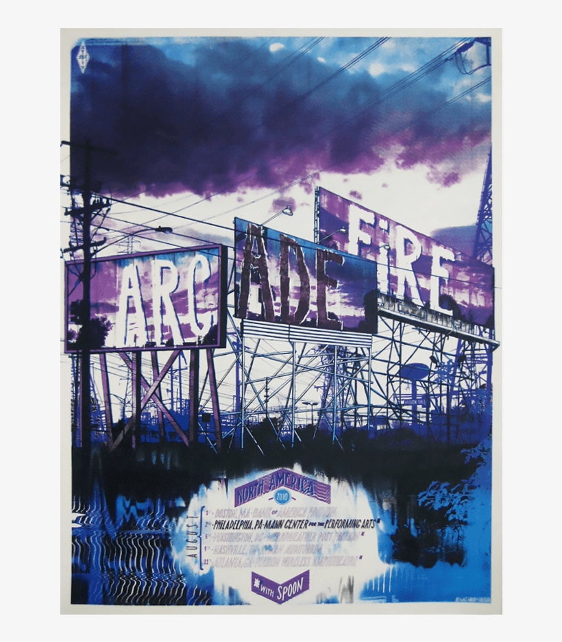 Us Summer 10 Tour Arcade Fire Poster Png Image Transparent Png Free Download On Seekpng