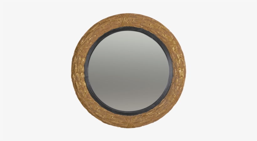 Regency Round Convex Mirror With Laurel Leaf Motif - Circle, transparent png download