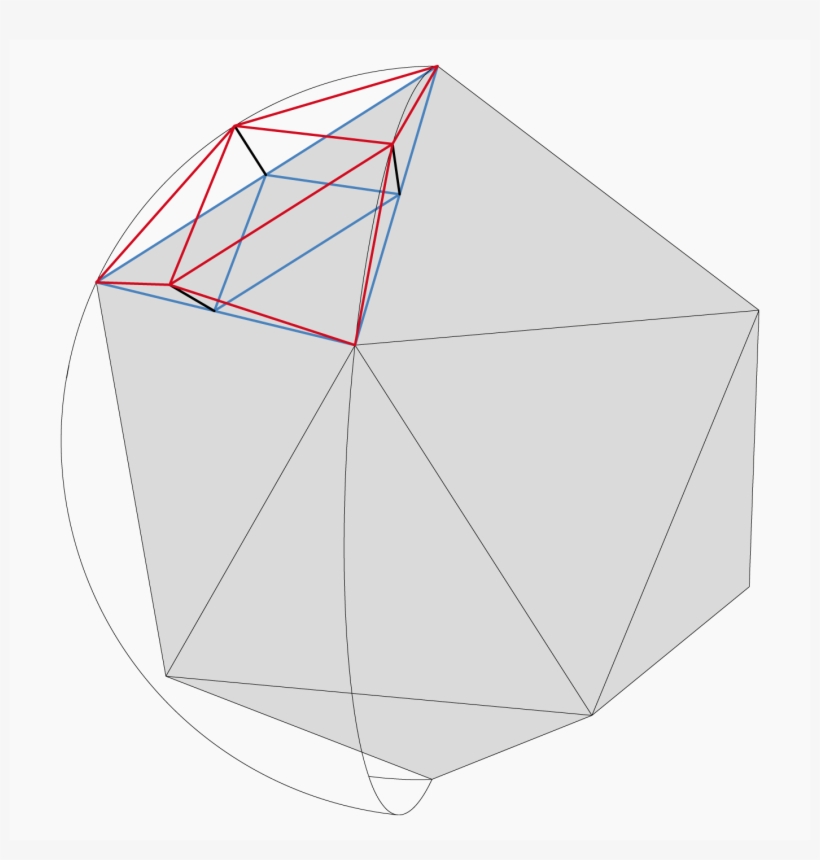 Subdivide The Triangular Faces Of An Icosahedron And - Triangle, transparent png download