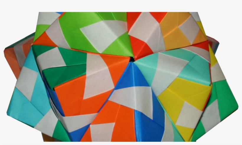 Triambic Icosahedron With Sonobe Units Folding Instructions - Sonobe, transparent png download