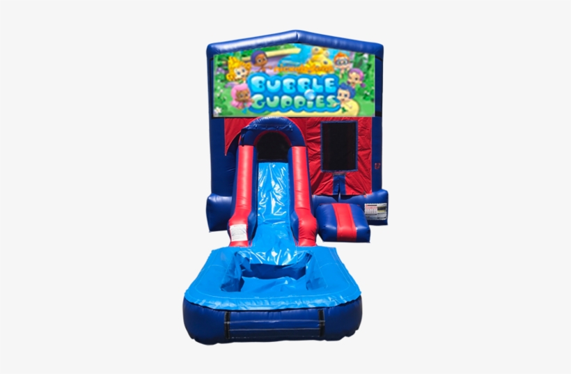 Bubble Guppies Mini Red & Blue Bounce House Combo W/ - Pj Mask Water Slide, transparent png download
