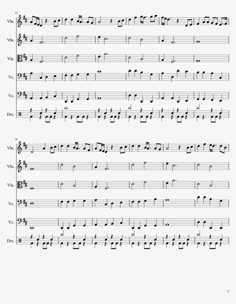 Wake Me Up Sheet Music Composed By Arr - One Republic Drum Noten, transparent png download
