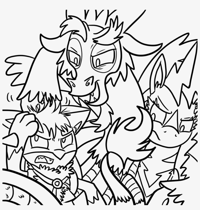 Fuutachimaru, Crossover, Discord, Hydreigon, Lineart, - Cartoon, transparent png download