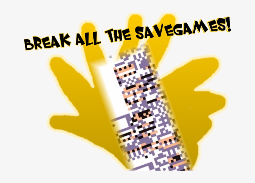 Break All The Savegames Yellow Text Font Product - Pokemon Missigno Canvas Clutch, transparent png download