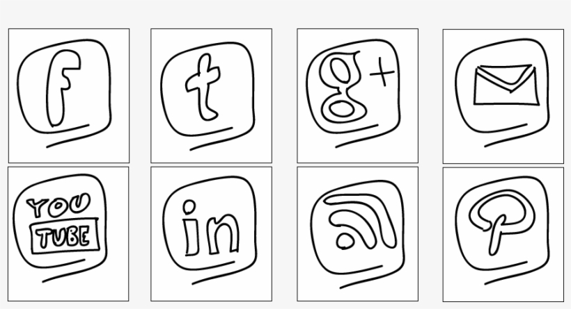 Free Social Media Icon Set Rainy Style - Illustration, transparent png download