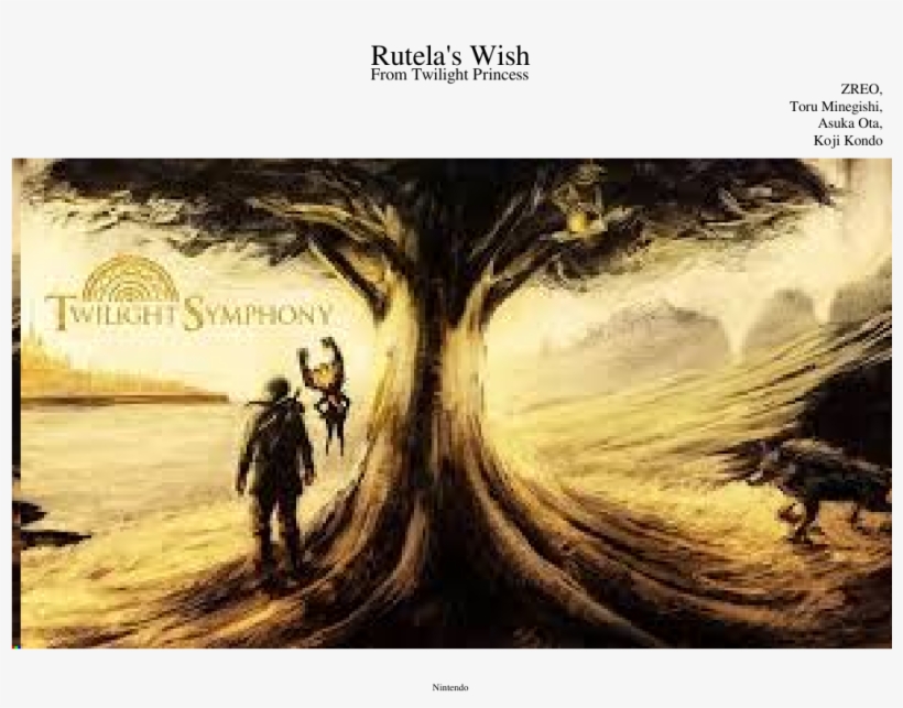 Rutela's Wish Sheet Music Composed By Zreo, Toru Minegishi, - Twilight Symphony, transparent png download