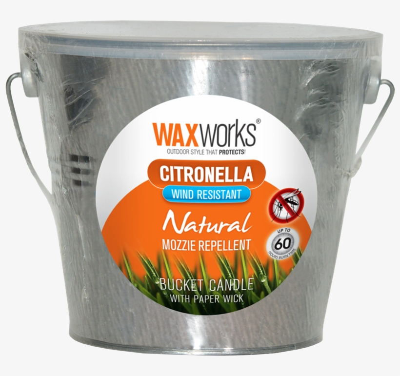 Waxworks Citronella Bucket Candle - Waxworks Citronella Candle Pillar 10cm Each, transparent png download