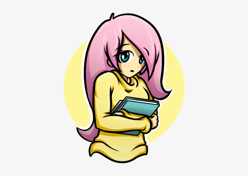 Evil Within Me, Book, Clothes, Fluttershy, Humanized, - Cartoon, transparent png download
