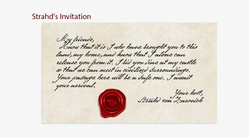 Ignoring The Baleful Moans Of The Undead Creature Above - Strahd Invitation, transparent png download