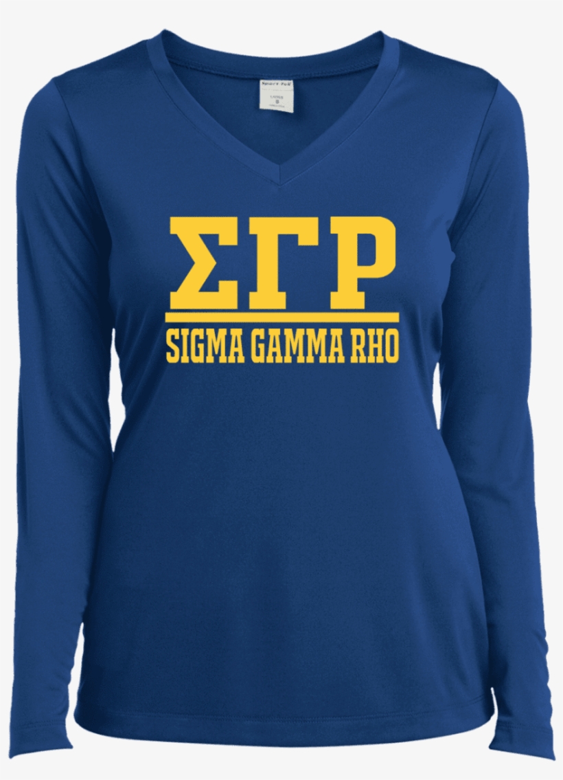 Sigma Gamma Rho Ladies Long Sleeve Performance Vneck - Pray For Snow Long Sleeves, transparent png download