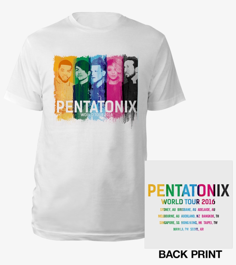 Stripes World Tour Au, Nz & Asia Tee - Pentatonix, transparent png download