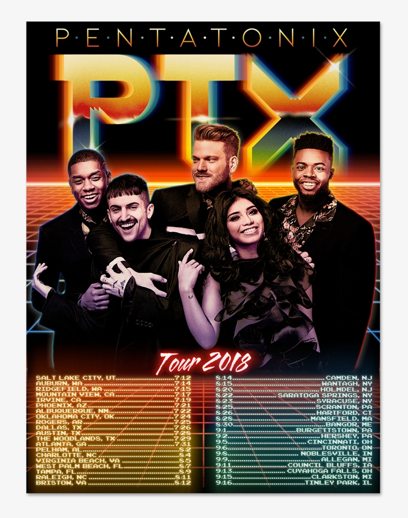 Band Photo Tour 2018 Poster - Pentatonix Tour 2018 Poster, transparent png download