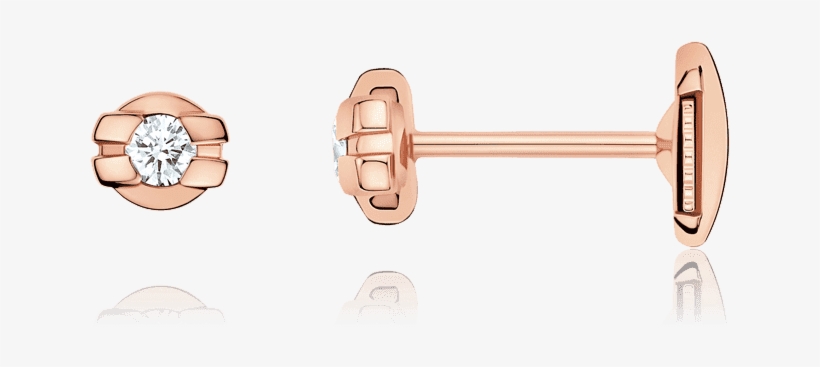 Pendiente Oro Rojo De 18 Qt Y Diamantes Ea01bg0100105 - Gold, transparent png download