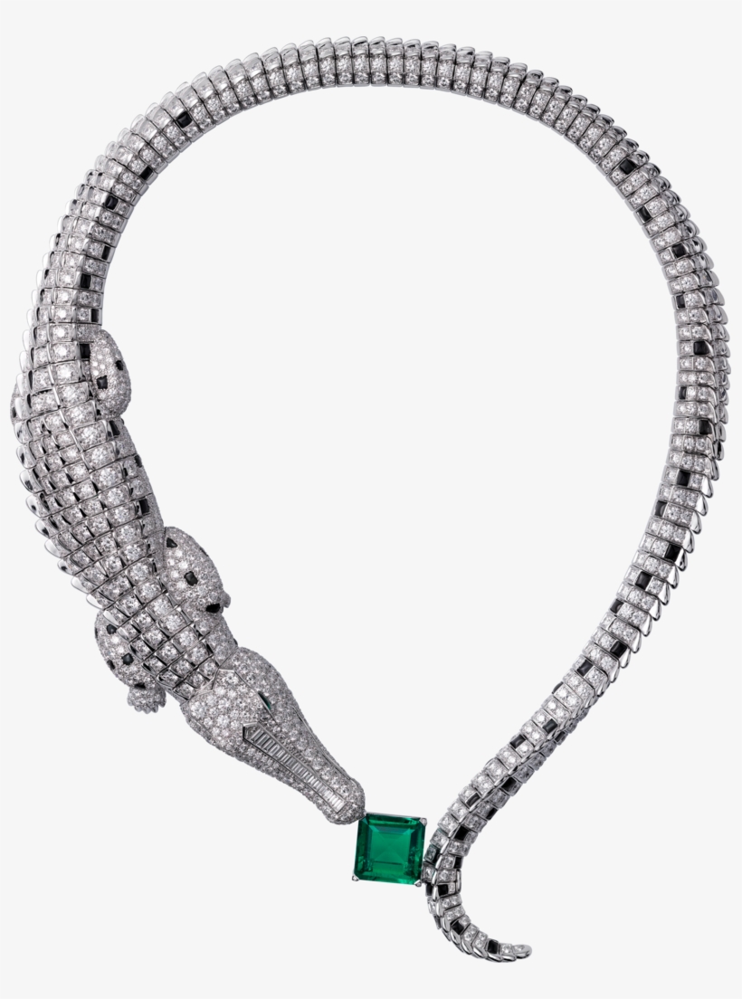 Collar Alta Joyeríaoro Blanco, Esmeraldas, Obsidianas, - Choker, transparent png download