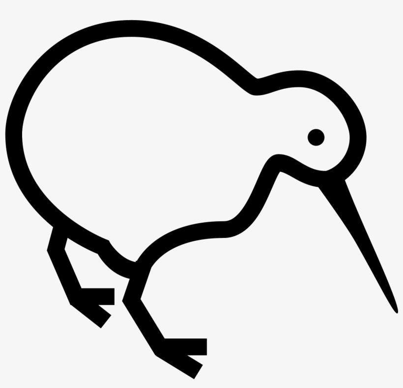 Kiwi Bird Icon - Kiwi Bird Black And White, transparent png download