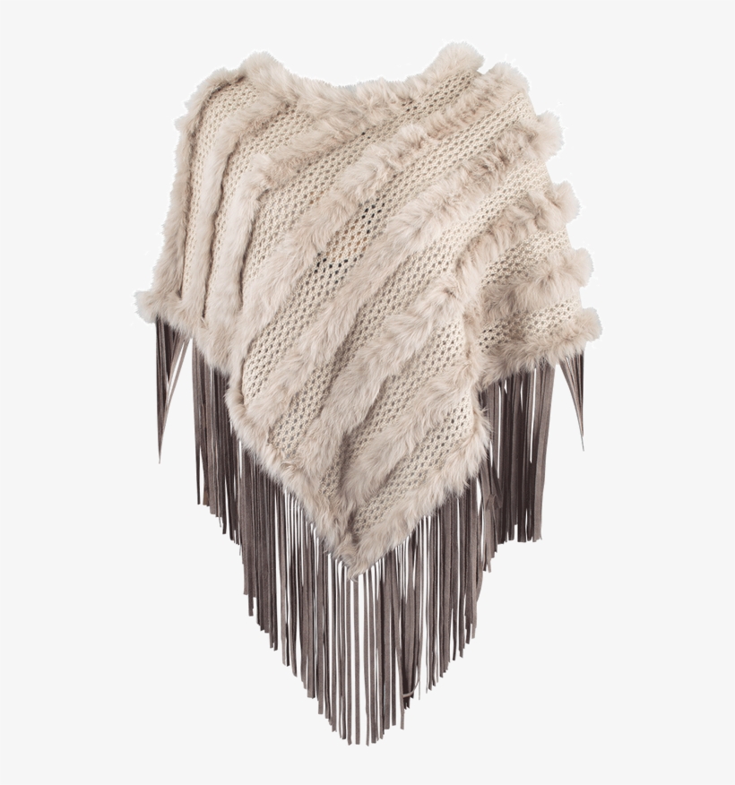 Alberto Makali Rabbit Fur Fringe Poncho - Pinto Ranch, transparent png download