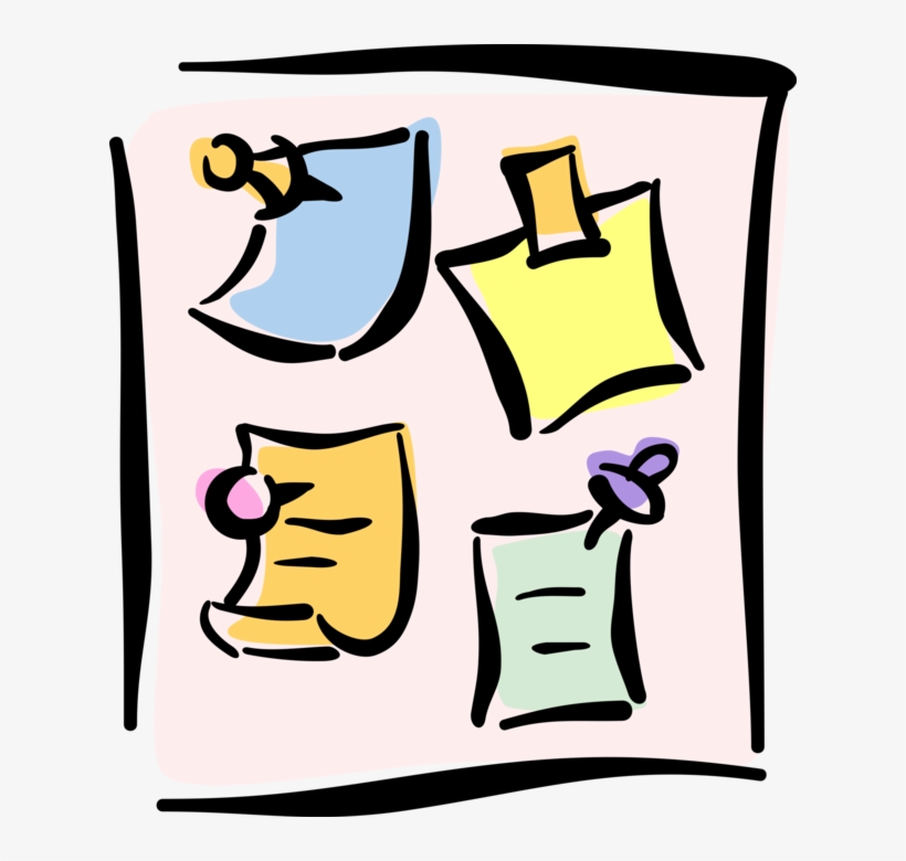 Vector Illustration Of Push Pins Or Thumb Tacks Fasten - Clip Art, transparent png download