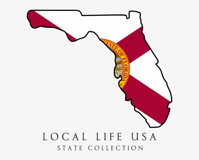 Florida State Collection Tee - Florida Flag - Throw Pillow - White - 14x14 - White, transparent png download