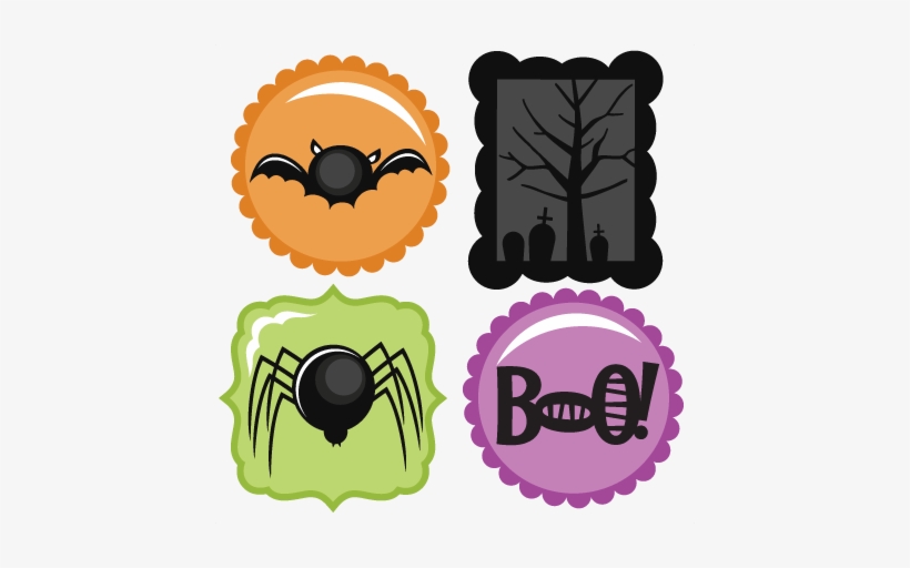 Halloween Icons Set Svg Scrapbook Title Spiderweb Svg - Free Halloween Icons Png, transparent png download