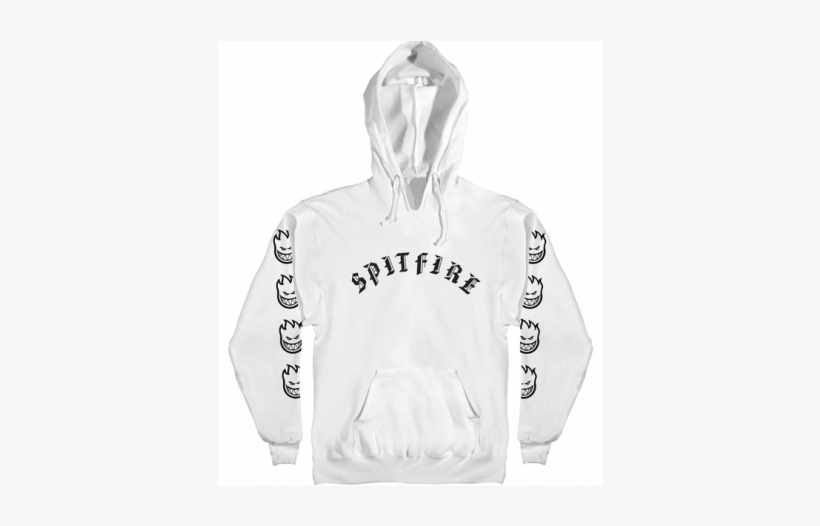 Spitfire Sweat Hood Old E Emb White Black - Longsleeve Spitfire Old-e - Größe: M - Farbe: Grau, transparent png download