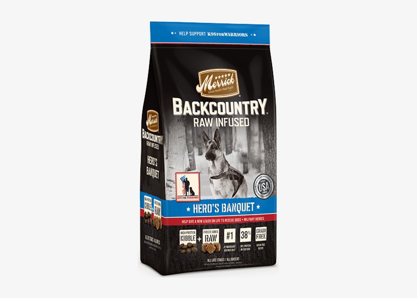 Merrick Backcountry Raw Infused Hero's Banquet Dry - Merrick Back Country Big Game 22lb Dry Dog Food, transparent png download