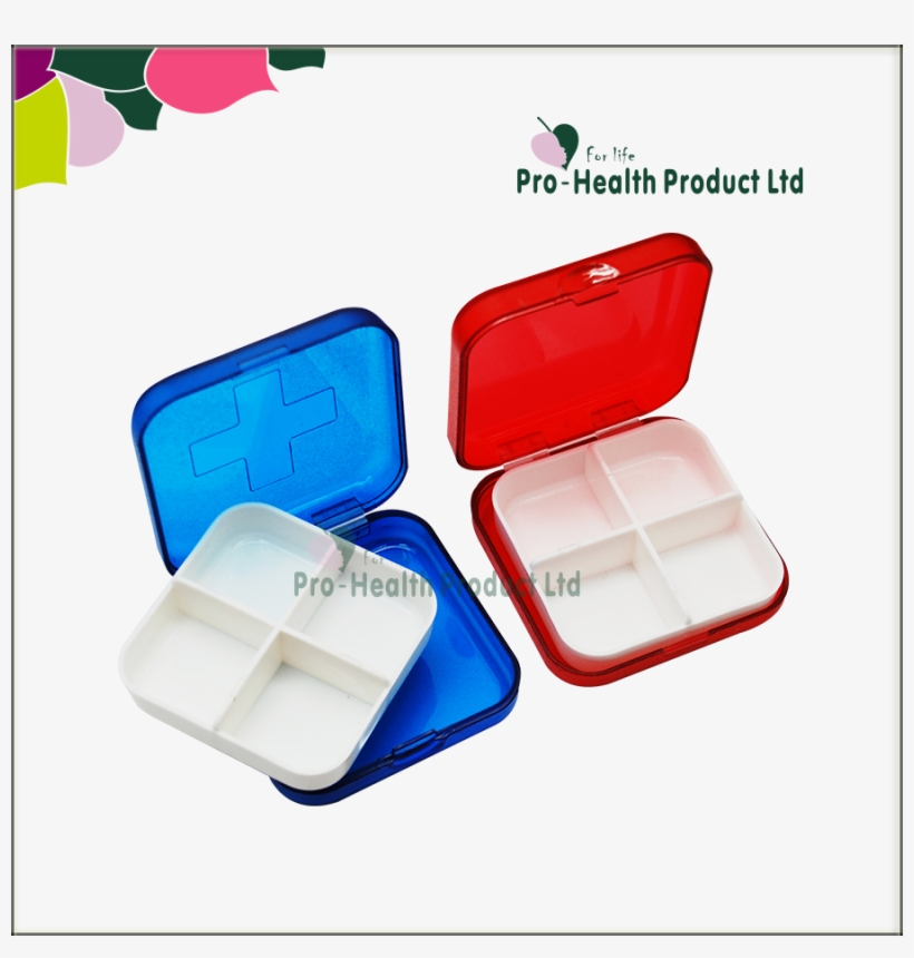 Ph1224a 4 Compartments Portable Square Shape Travel - Pill Organizer, transparent png download