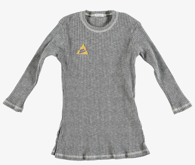 Picnik Grey Ribbed Dress - Oui Grey Ribbed Knit Dress Colour, transparent png download