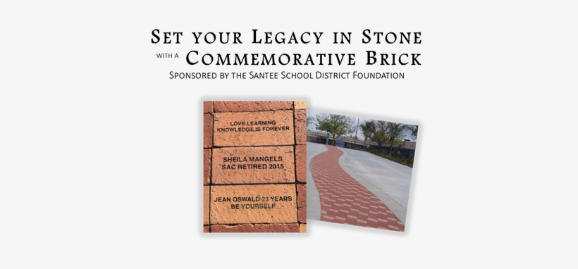 A Legacy Paver Is The Way To Leave A Bit Of Yourself - Santee School District Foundation, transparent png download