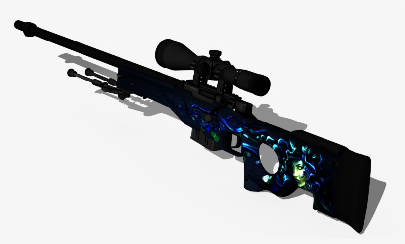 Awp Medusa Handwraps Gloves Cobalt Skull Png Awp Medusa - Sniper Rifle, transparent png download