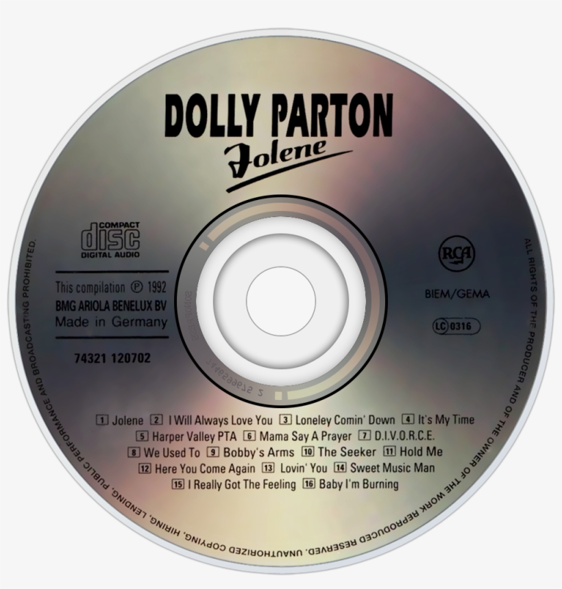 Dolly Parton Jolene Cd Disc Image - Dolly Parton Jolene Cd, transparent png download