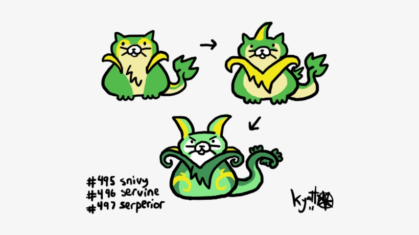 Anyway, Today's Entry Is Snivy, The Snake In The Grass - Cartoon, transparent png download