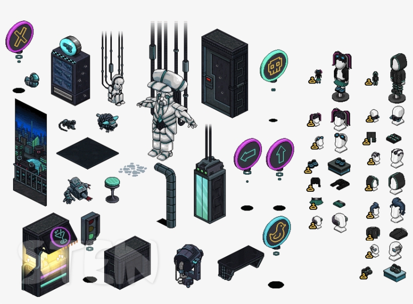 A Próxima Campanha Do Habbo Denomina-se Cyberpunk E - Pixel Art Woman Cyberpunk, transparent png download