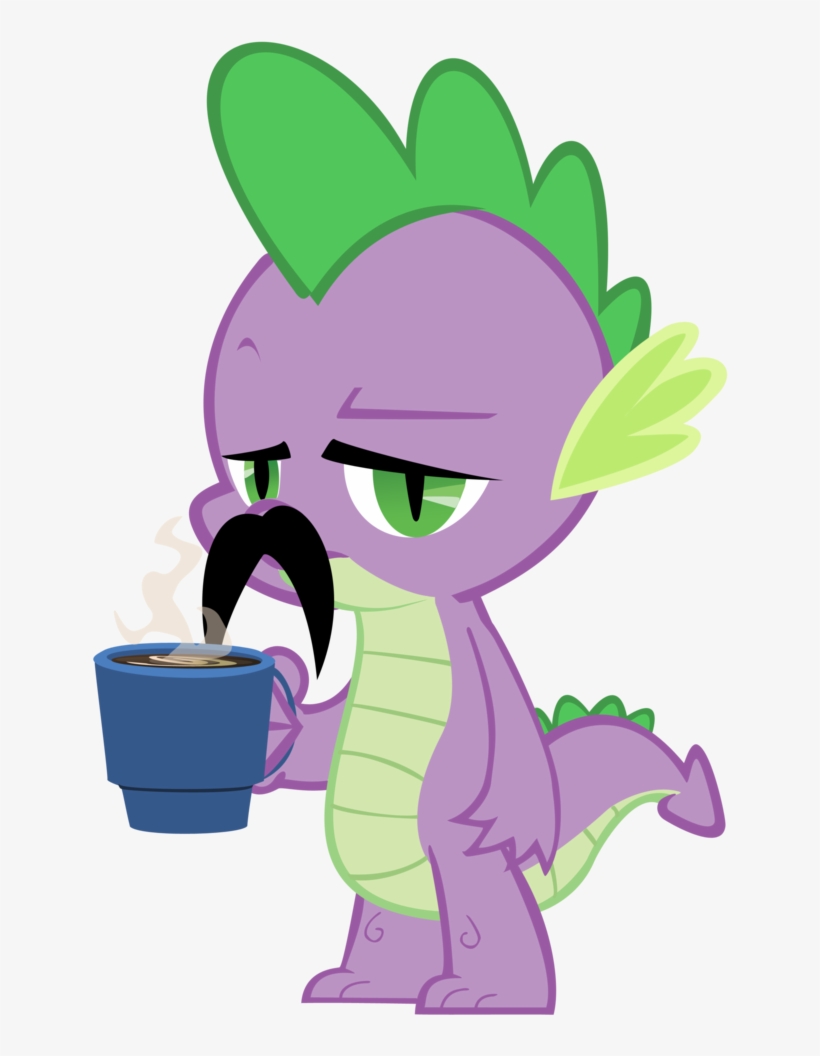 Kyute-kitsune, Coffee, Facial Hair, Moustache, Safe, - Spike, transparent png download