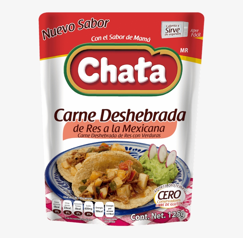 Chata Carne Deshebrada De Res A La Mexicana 125g - Chata Chicken With Mole Sauce, transparent png download