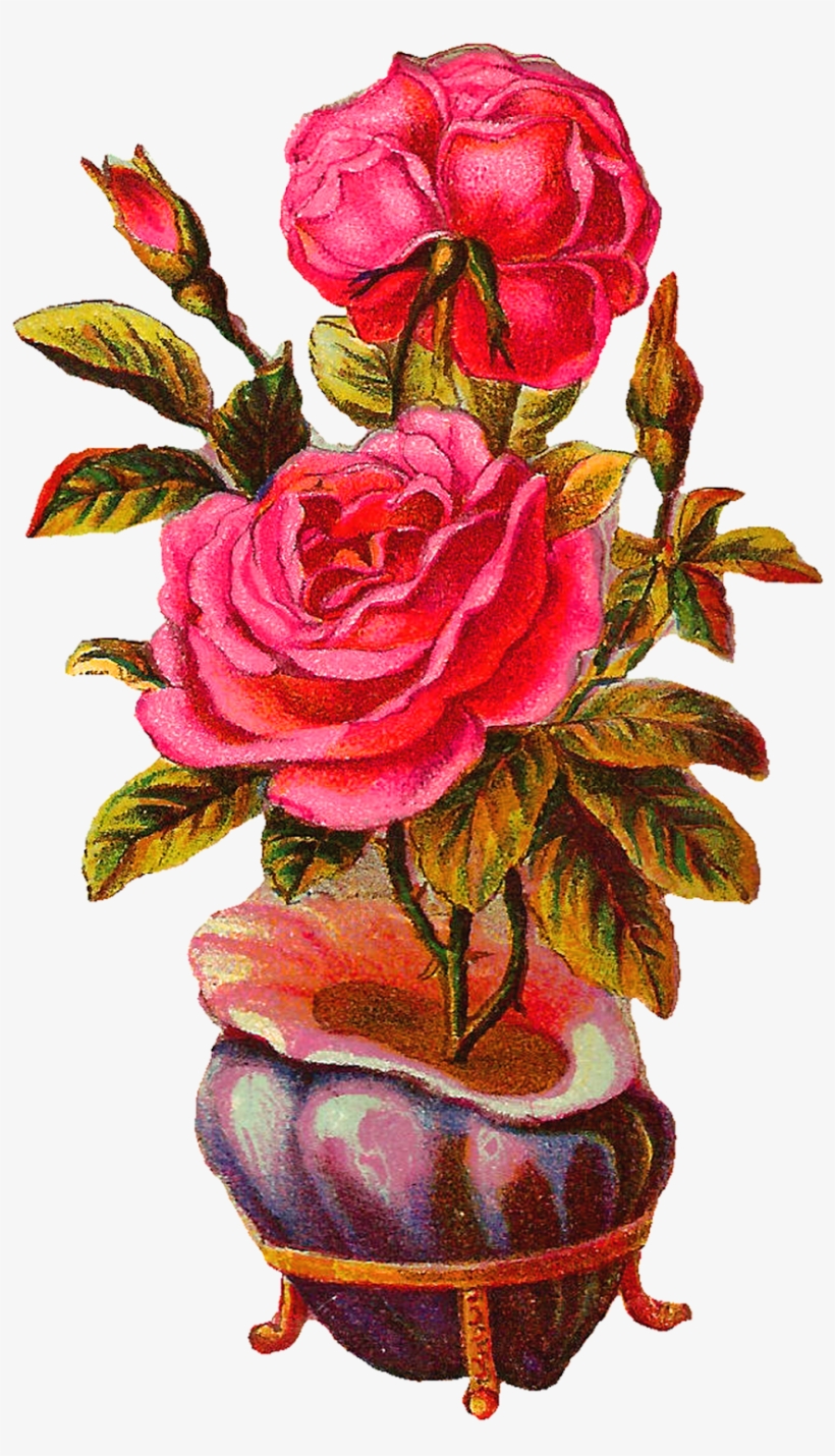 Victorian Clipart Vase - Transparent Vintage Botanical Png, transparent png download