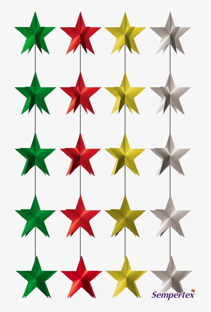 Cadena 5 Estrellas 3d - Embroidery, transparent png download