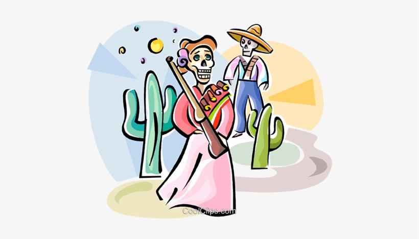 Día De Muertos Royalty Free Vector Clip Art Illustration - Day Of The Dead, transparent png download