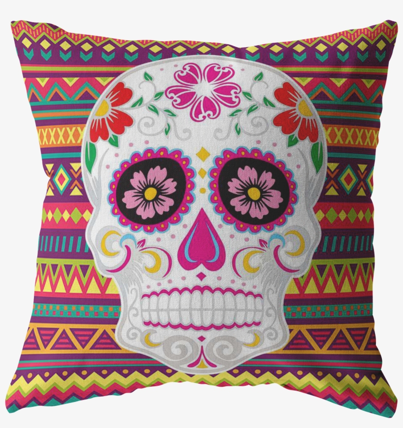 Sarape Alegría Pillow - Silver Leather Choker With Spike Rivets And Unique, transparent png download